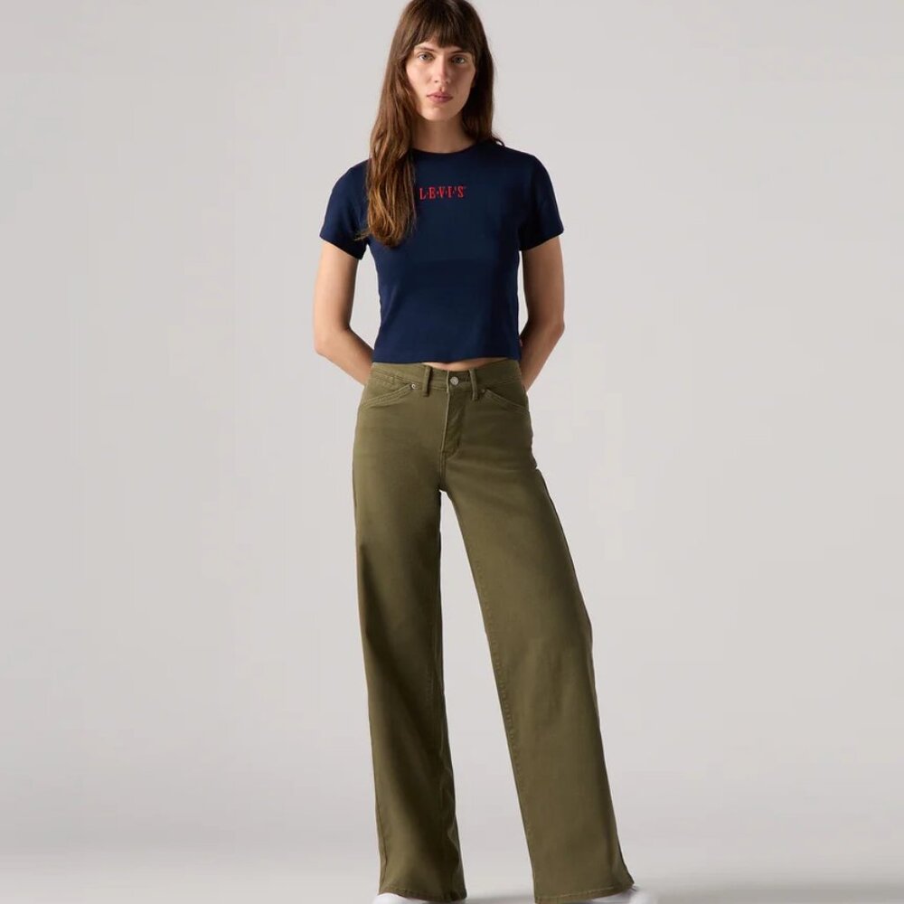 Levi's 318 Shaping Wide Leg Women's Jeans Sz 30W x 32L (ivy green)